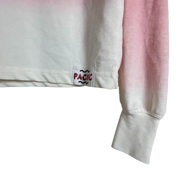 Sinsay Women's Jogger Shirt Size XS Cropped Fleece Long Sleeve Pink Ombre - Picture 2 of 6